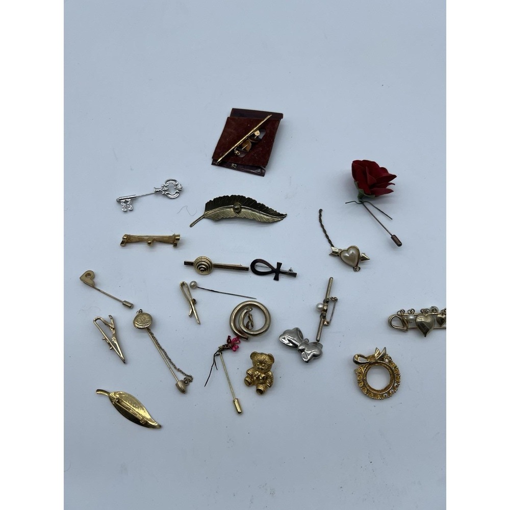 Vintage Estate Jewelry Mix Rhinestone Costume Sign untested Brooches & Hat Pins